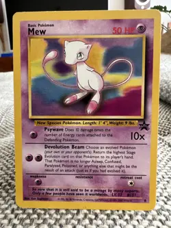 Mew Black Star Promo 8 Excellent Rare Non Holo Pokemon Card 2000 - Image 1