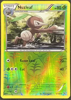 Pokemon - Nuzleaf - 6/106 - Reverse Holo - XY Flashfire - NM/M - Image 1