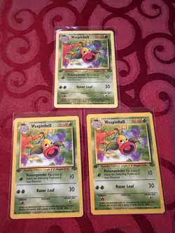 Weepinbell 48/64 Pokemon 1st Edition Jungle Near Mint NM Lot OF 3 - Image 1