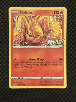 Pokemon TCG Moltres Brilliant Stars Prerelease Promo - Image 1