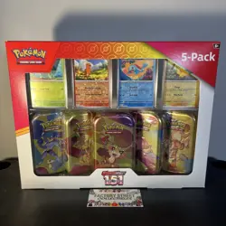 Pokemon Scarlet & Violet - 151 (5-Pack) Mini Tins w/ 4 Promos UNOPENED! - Image 1