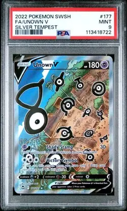 PSA 9 #177 FA/UNOWN V SILVER TEMPEST POKEMON SWORD & SHIELD SILVER TEMPEST ENG - Image 1