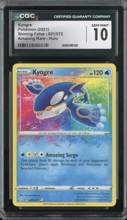 KYOGRE 021/072 POKEMON SHINING FATES AMAZING RARE HOLO CGC 10 GEM MINT - Image 1