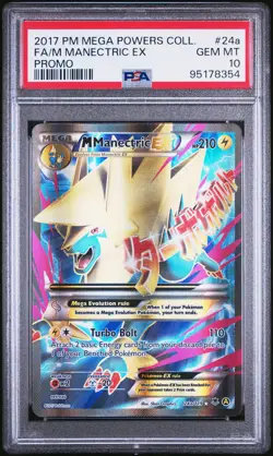2017 POKEMON MEGA POWERS COLL PROMO #24A FULL ART/M MANECTRIC EX PSA 10 - Image 1