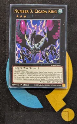 Number 3: Cicada King BLAR-EN028 Ultra Rare 1st Edition YuGiOh - Image 1