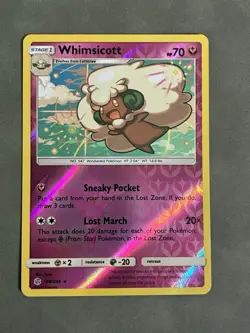 Whimsicott 148/236 2019 SM Cosmic Eclipse Pokemon Card Reverse Holo Rare Nm/Vlp - Image 1