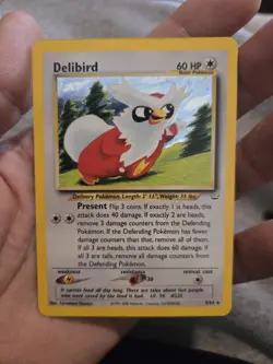Delibird Neo Revelation Pokemon Holo Foil Card 5/64 MP/HP Rare - Image 1