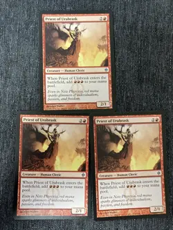 3x Priest of Urabrask MTG NPH No090 Magic New Phyrexia NM/UNPLAY English UC - Image 1