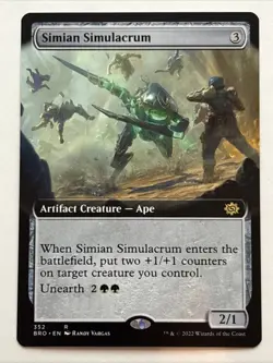 MTG The Brothers' War Simian Simulacrum Extended Art 352 NM Rare - Image 1