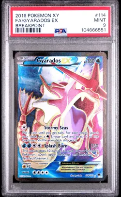 2016 POKEMON XY BREAKPOINT #114 FULL ART/GYARADOS EX PSA 9 - Image 1