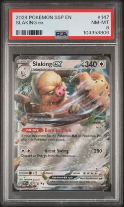 2024 POKEMON SSP EN-SURGING SPARKS #147 SLAKING EX PSA 8 - Image 1