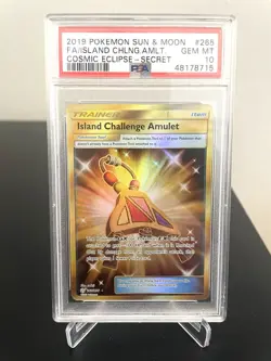 Pokemon Island Challenge Amulet Gold 2019 Cosmic Eclipse 265/236 PSA 10 - Image 1