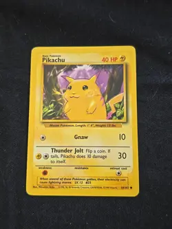 Pikachu 058/102 Base Set Regular Vintage Pokemon TCG Moderate Played WOTC 1999 - Image 1