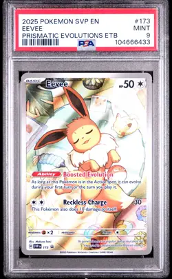 2025 POKEMON SVP EN-SV BLACK STAR PROMO #173 EEVEE PSA 9 - Image 1