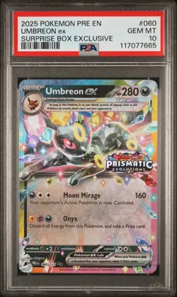 2025 POKEMON PRE EN-PRISMATIC EVOLUTIONS #060 UMBREON EX PSA 10 - Image 1