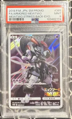Pokemon SM Promo Armored Mewtwo Strikes Back EVO PSA 9 Japanese 2019 - Image 1