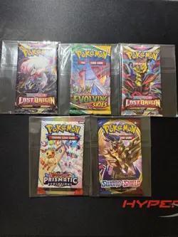 Pokemon TCG Sealed Pack Lot (WITH EVOLVING SKIES) 5 Packs - Image 1