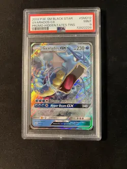 2019 POKEMON SM BLACK STAR PROMO HIDDEN FATES TINS #SM212 GYARADOS GX PSA 9 - Image 1