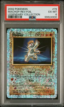 PSA 6 EX-MT Pokemon Machop 79/110 Reverse Rev Holo Foil Legendary Collection - Image 1