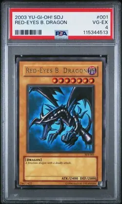 Red-Eyes Black Dragon *PSA VG-EX 4* SDJ-001 *Ultra Rare* 2003 * Yugioh - Image 1