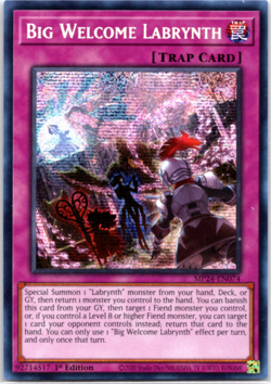 Big Welcome Labrynth MP24-EN074 Prismatic Secret Rare 1st Edition Yugioh - Image 1