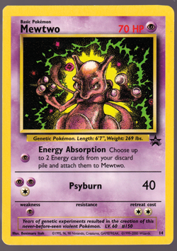 Mewtwo 14 Black Star Promo 2000 Pokemon Card LP - Image 1