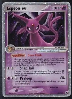 Espeon EX 102/115 EX Unseen Forces Holo Rare Pokemon Card - Image 1