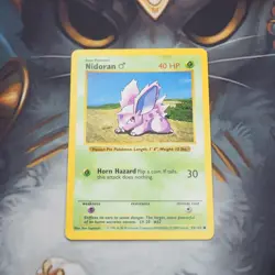 Nidoran (M) Shadowless 55/102 Pokemon Base Set Played Single Card WOTC 1999 TCG - Image 1