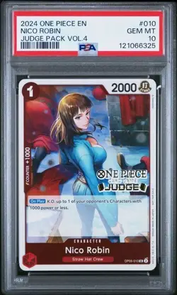 One Piece NICO ROBIN JUDGE Card Judge Pack Vol.4 PSA 10 GEM MINT - Image 1