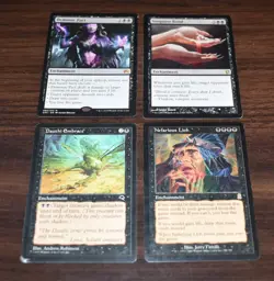 4x Rare Black Enchantment MTG Rares Dauthi Embrace, Demonic Pact, Sanguine Bond - Image 1