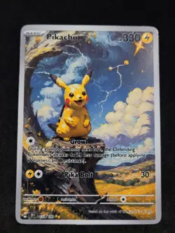 Pokemon Pikachu Van Gogh Painting Full Art Custom Trading Card Fan Art - Image 1