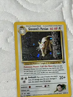 Giovanni's Persian 8/132 Gym Challenge Holo Pokemon Card WOTC Vintage - Image 5