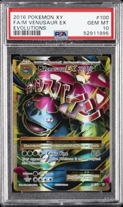 2016 POKEMON XY EVOLUTIONS #100 FULL ART/M VENUSAUR EX PSA 10 - Image 1