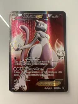 Pokemon Mewtwo EX 158/162 XY Breakthrough Ultra Rare Holo Full Art 2015 LP - Image 1