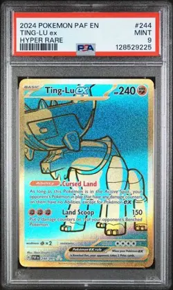 2024 POKEMON SV PALDEAN FATES - PAF EN #244/091 TING-LU EX HYPER RARE PSA 9 - Image 1