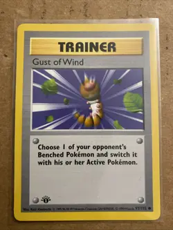 Pokemon TCG Gust of Wind 093/102 Base Set 1st Edition Never Played Near Mint - Image 1