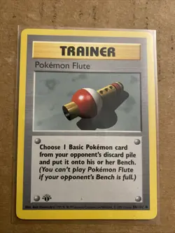 Pokemon TCG Pokemon Flute Base Set 86/102 1st Edition Never Played Near Mint - Image 1