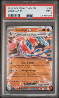 2024 POKEMON TWM EN-TWILIGHT MASQUERADE #106 GRENINJA EX PSA 9 - Image 1