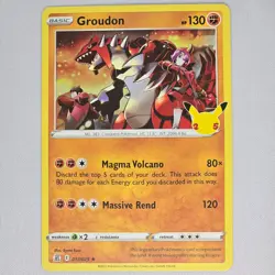 Groudon 017/025 Celebrations Holo Rare Pokemon Card TCG English NM - Image 1