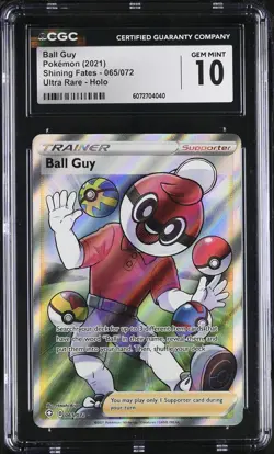 CGC 10 Ball Guy 065/072 Ultra Rare Shining Fates Pokemon Card - Image 1