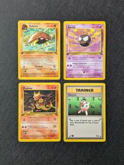 Gastly Kabuto Magmar Recycle 1st Edition Fossil Pokemon Cards - WOTC Vintage Set - Image 1