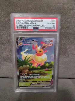 Flareon VMAX SWSH180 Sword & Shield Promo Card Holo PSA 10 - Image 1