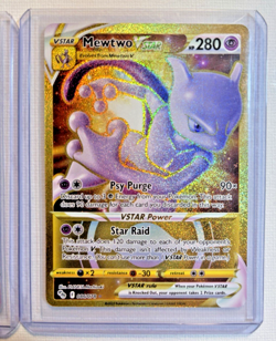 MEWTWO VSTAR LOT GOLD SECRET RARE HOLO 86/78 Pokemon GO TCG MINT 2 Cards Set - Image 4