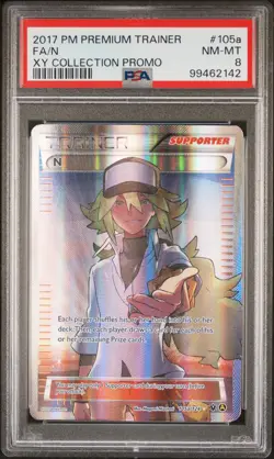 2017 POKEMON PREM TRAINER XY COLL PROMO #105A FULL ART/N PSA 8 - Image 1