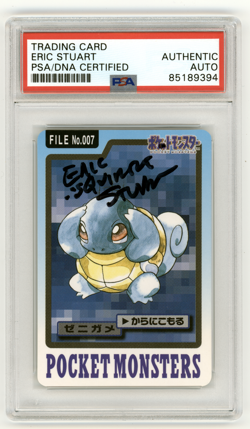 PSA Signed Eric Stuart Squirtle File 007 Pokemon Bandai Pocket Monsters 1997 - Image 1