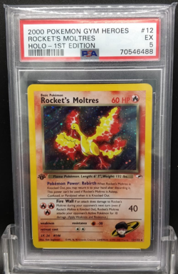 2000 Pokemon 1st Edition Gym Heroes Rocket Moltres Holo WOTC _ PSA 5 - Image 1
