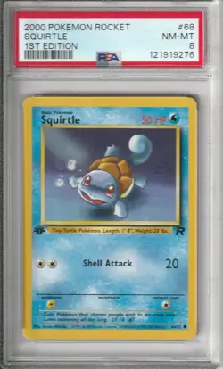 2000 POKEMON ROCKET 1ST EDITION #68 SQUIRTLE PSA 8 - Image 1
