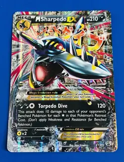 2017 Pokemon TCG M Sharpedo EX Black Star Promo Jumbo Boxtopper #XY200 - Image 1