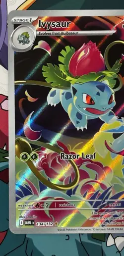 Ivysaur Illustration Rare 134/132 Near Mint Mega Evolution Pokemon TCG English - Image 2