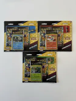 Pokemon TCG Crown Zenith Pin Collection 3 Pack - Sealed - Set of 3 Blister Boxes - Image 1